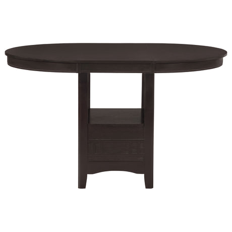 Lavon Espresso Oval Counter Height Dining Set alternate side view