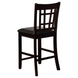 Lavon Espresso Oval Counter Height Dining Set detailed close-up