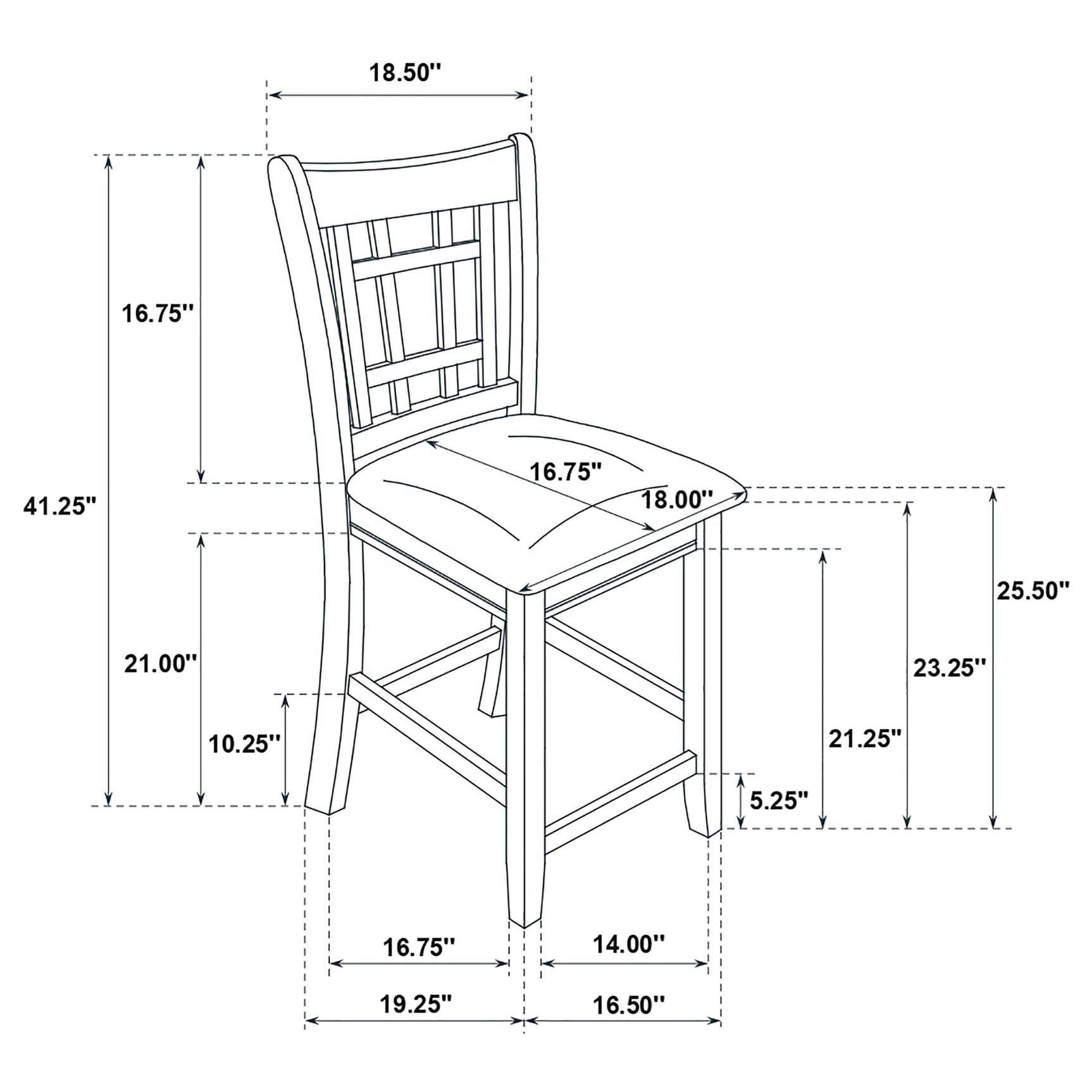 Lavon Espresso Oval Counter Height Dining Set side angle view