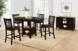 Set of two Lavon black and espresso upholstered counter height stools