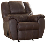 Side view of McGann Walnut Faux Leather Recliner chair