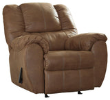 Side angle of Mcgann Saddle Faux Leather Manual Recliner
