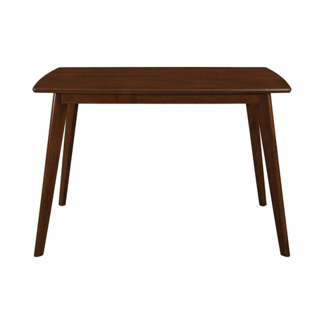 Room view of Kersey Brown Rectangular Dining Room Set with table and chairs