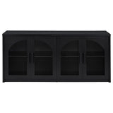 Interior shelving of Riva sideboard with tableware storage