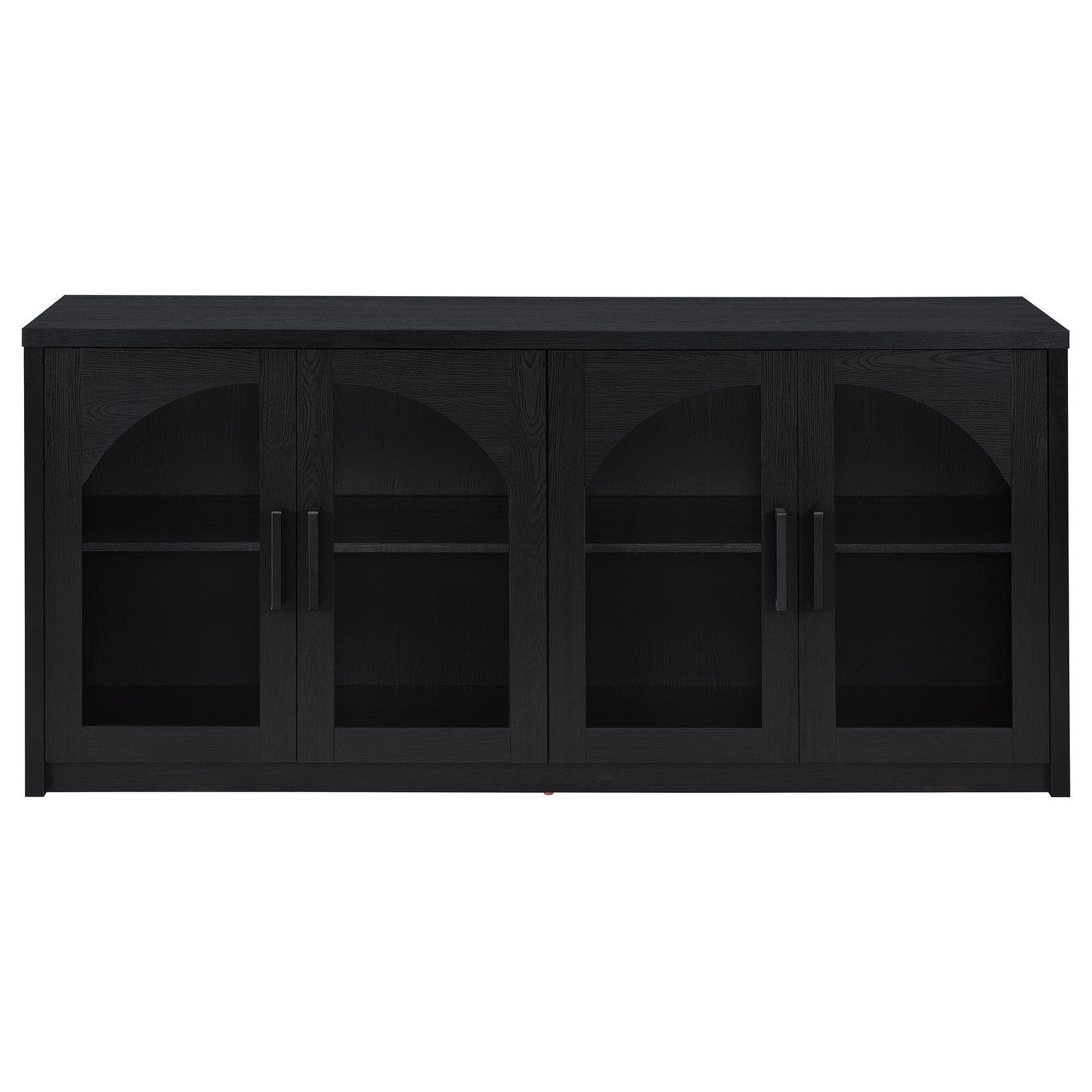 Interior shelving of Riva sideboard with tableware storage