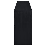Black bar pulls on Riva sideboard doors detail