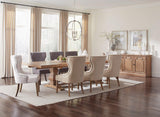 Baney Tufted Beige Upholstered Dining Chair front view