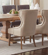 Florence Double Pedestal Dining Table Rustic Smoke - ornate base detail