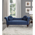 Alternate side view of Adira Blue Upholstered Tufted Settee Sofa