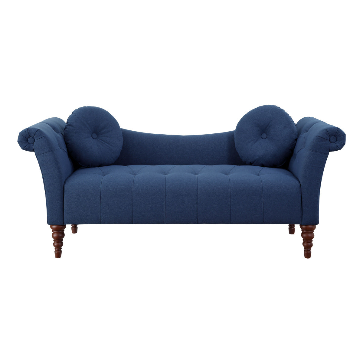 Adira Blue Upholstered Tufted Settee Sofa front view