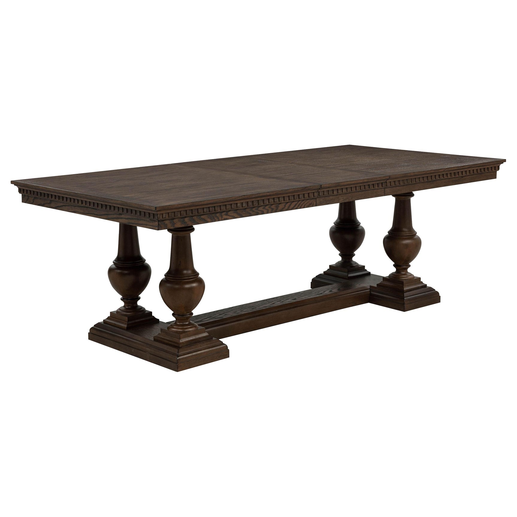 Dining table leg detail with turned supports