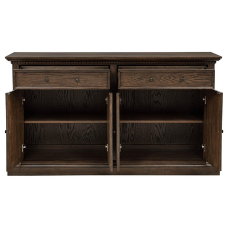 Open drawer showing felt lining in Ridgewell dining server