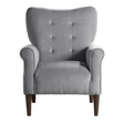Kyrie Dark Grey Velvet Tufted Accent Chair front view