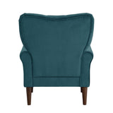 Kyrie accent chair teal velvet tufted back