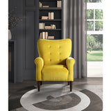 Kyrie Yellow Velvet Tufted Upholstered Accent Chair rear view