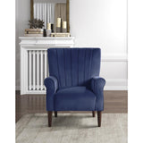 Urielle accent chair angled view showcasing arm and tuft detailing