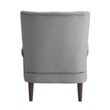 Urielle Dark Gray Velvet Upholstered Accent Chair back view