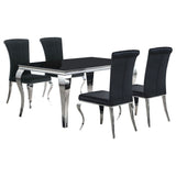 Carone Black 61-inch rectangular glass dining room set room view