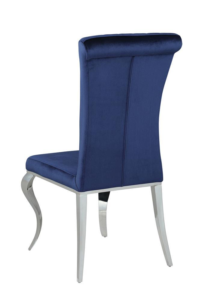Side profile showing chair height and rolled back cap rail