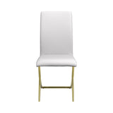 Brass finish metal base detail of Beckham round dining table