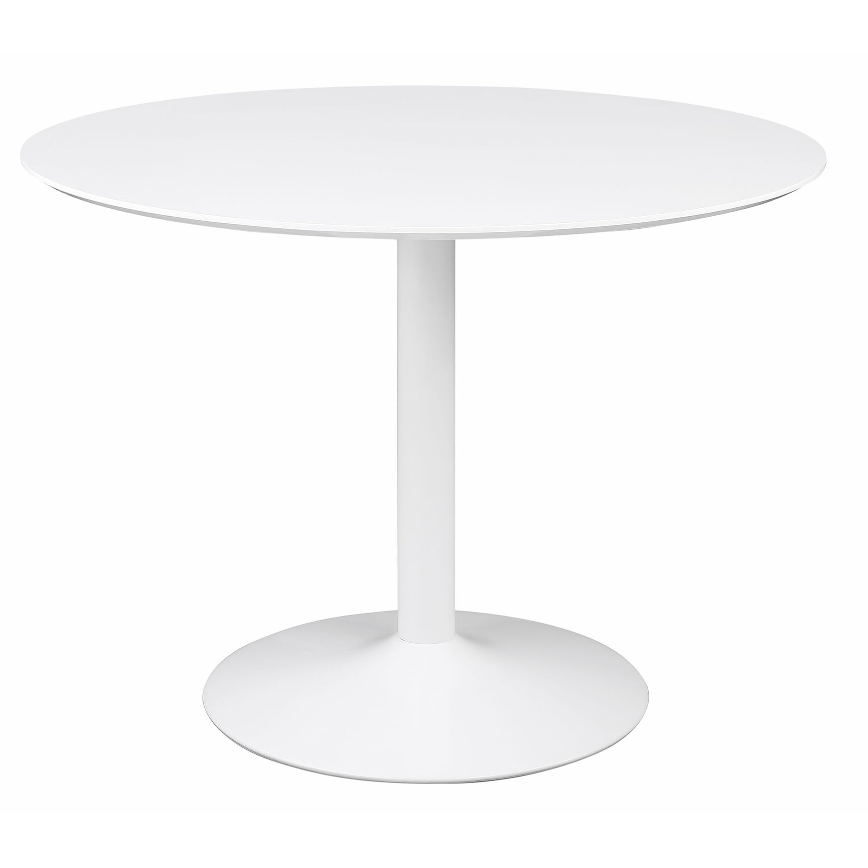 Close-up detail of Lowry White Round Dining Set table surface and chairs