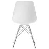 Detailed chair design on Lowry White Round Dining Set
