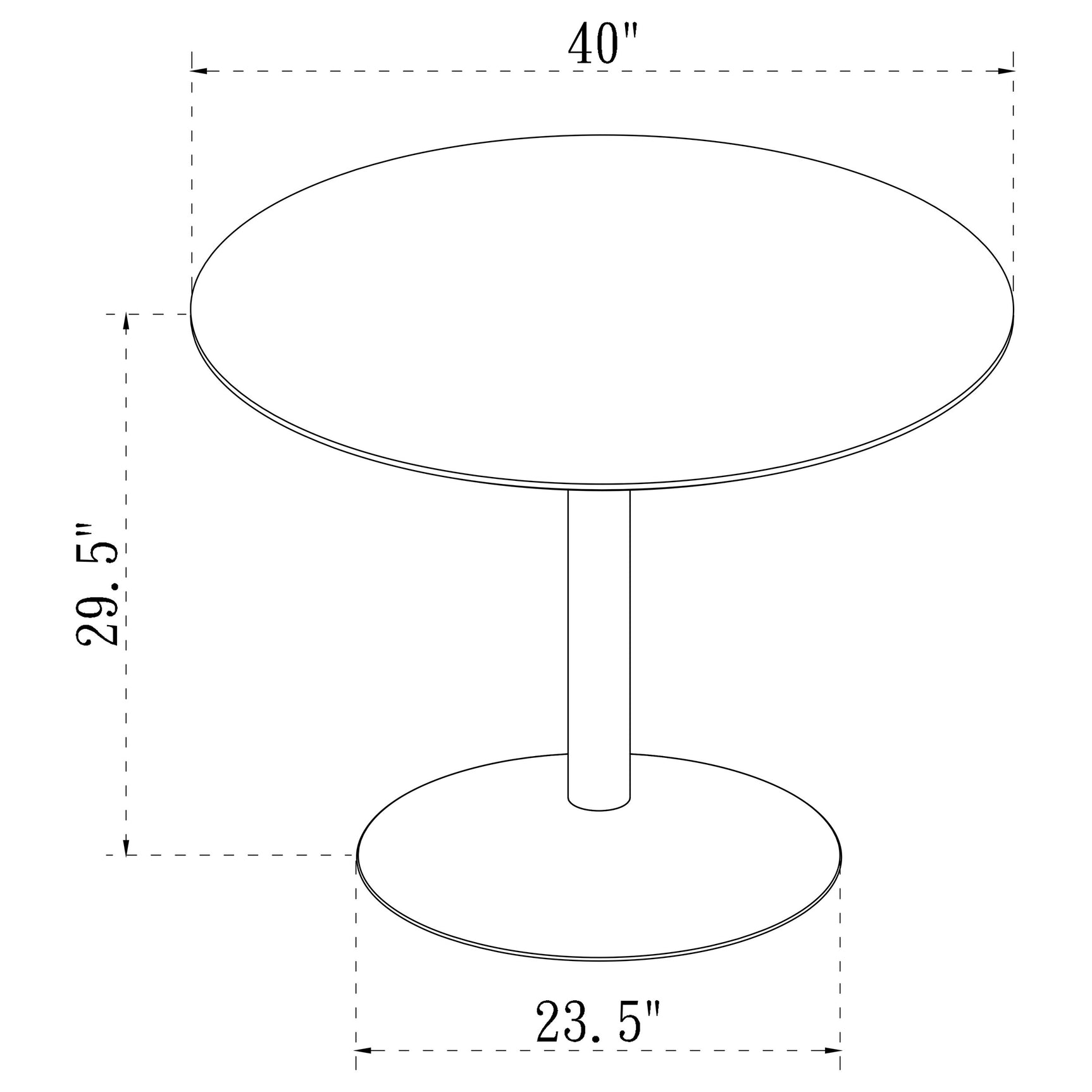 Front view of Lowry White Round Dining Set