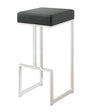 Gervase Black and Chrome Square Bar Stool side view showing seat and frame