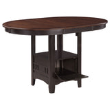 Chestnut finish detail of Lavon Oval dining table