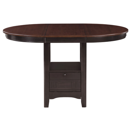Front angle of Lavon Oval counter height table with chairs