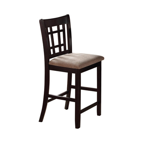 Close-up of Lavon table pedestal with closed storage and open shelf
