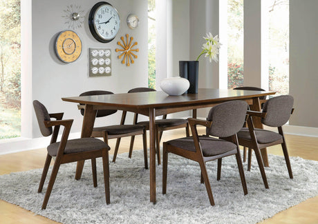 Malone Rectangular Dining Table dark walnut tabletop close-up