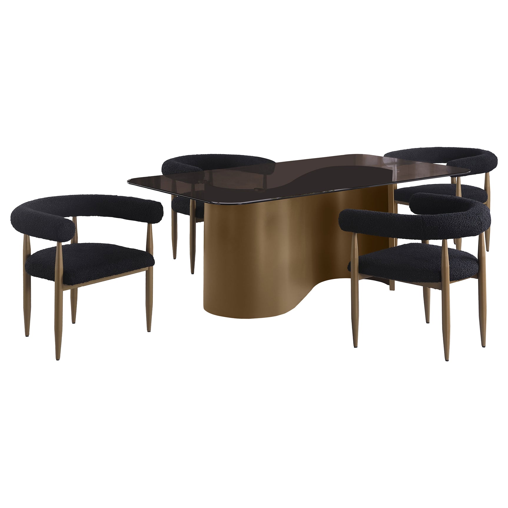 room view of Edson Bronze Rectangular Glass Top Dining Room Set dining room furniture