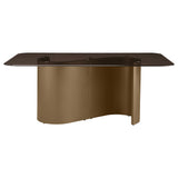 main view of Edson Bronze Rectangular Glass Top Dining Room Set dining room furniture