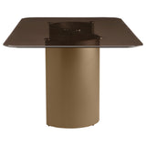 room view of Edson Bronze Rectangular Glass Top Dining Room Set dining room furniture
