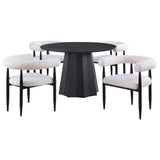 room angle of Camden black round dining set with table and chairs