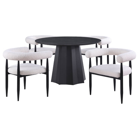 room angle of Camden black round dining set with table and chairs