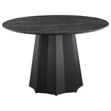 close-up detail of faux marble dining table top