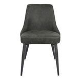 Pair of Cosmo dining chairs showing button tufting detail