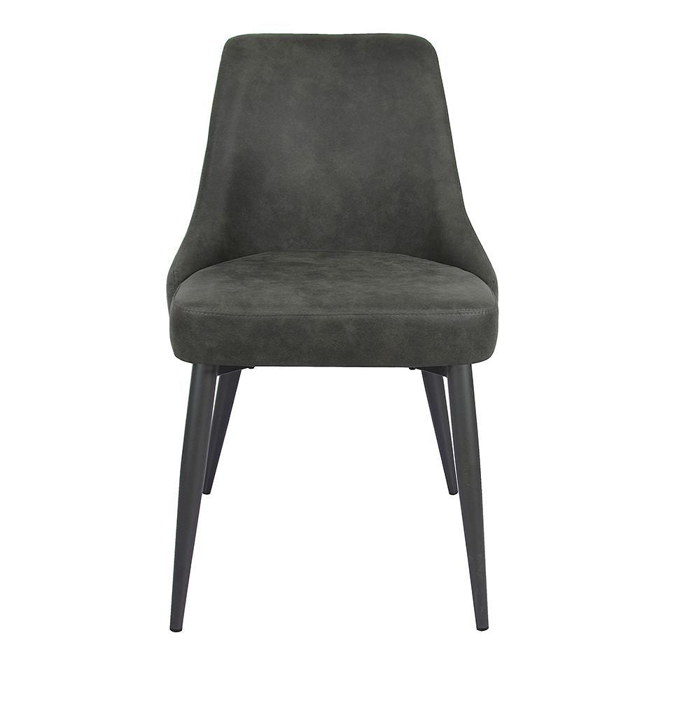 Pair of Cosmo dining chairs showing button tufting detail