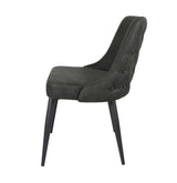 Side view of Cosmo dining chair with sloping arms and tapered legs
