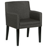 Side angle showing table edge and chair seats on Catherine Set