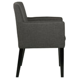 Detail shot of table corner and chair arm on Catherine Dining Set