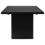 Full view of Catherine rectangular wood dining table in black