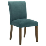 Cantley Upholstered Dining Side Chair Blue, back view