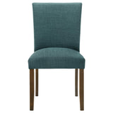 Cantley Upholstered Dining Side Chair Blue, close-up of upholstery