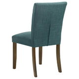 Cantley Upholstered Dining Side Chair Blue set, front angle