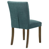 Cantley Upholstered Dining Side Chair Blue set, front angle