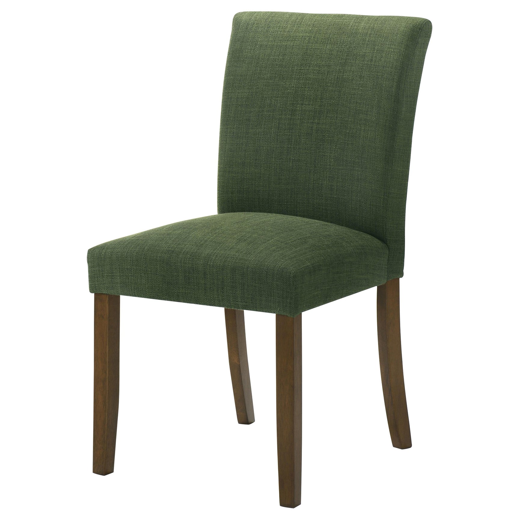Close-up of Cantley chair brown finished hardwood leg