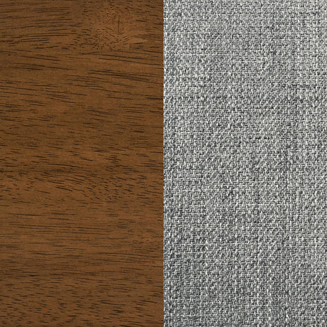 Cantley grey upholstered dining side chair set of two with brown hardwood legs